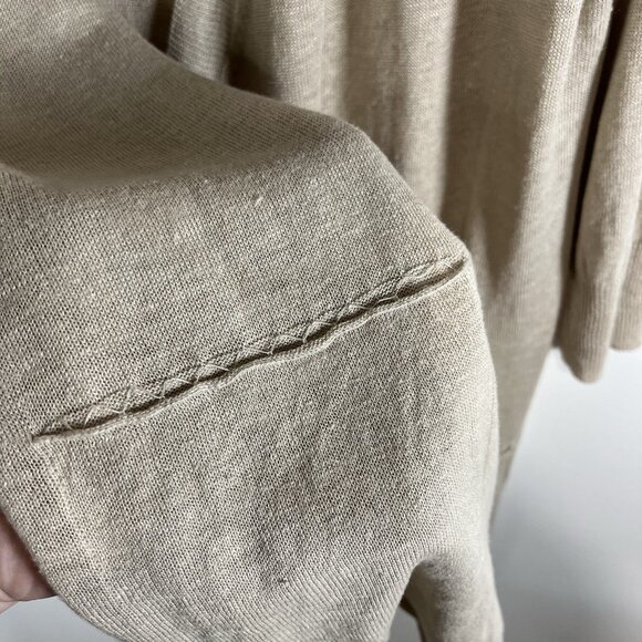 Eileen Fisher Sweater Womens XL Cream Cardigan Linen Blend Minimalist Beachy - Picture 5 of 9
